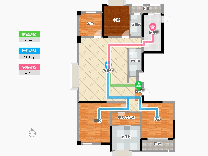 浙江省-杭州市-万科大都会79号-147.44-户型库-动静线