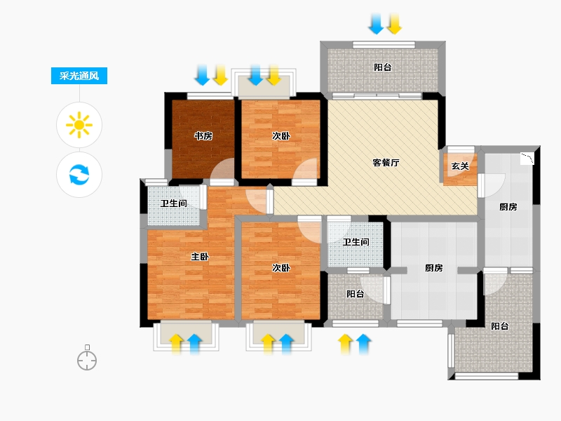 四川省-成都市-时代天街-96.14-户型库-采光通风