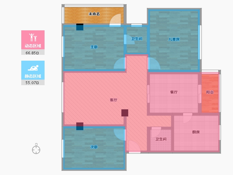 陕西省-西安市-鹏豪商务区-114.54-户型库-动静分区