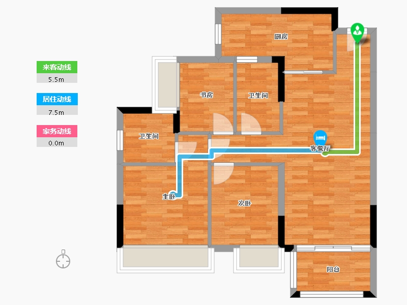 广西壮族自治区-桂林市-龙光普罗旺斯-76.16-户型库-动静线