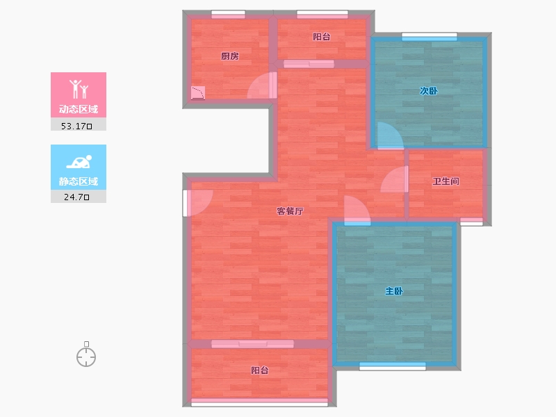 江苏省-苏州市-海上印象-69.00-户型库-动静分区