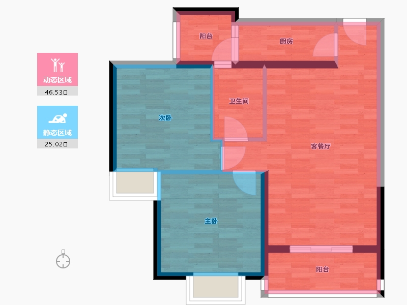 浙江省-温州市-锦水湾-63.75-户型库-动静分区