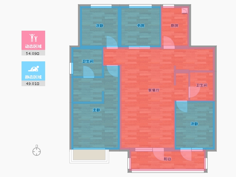 辽宁省-沈阳市-华发首府-91.42-户型库-动静分区