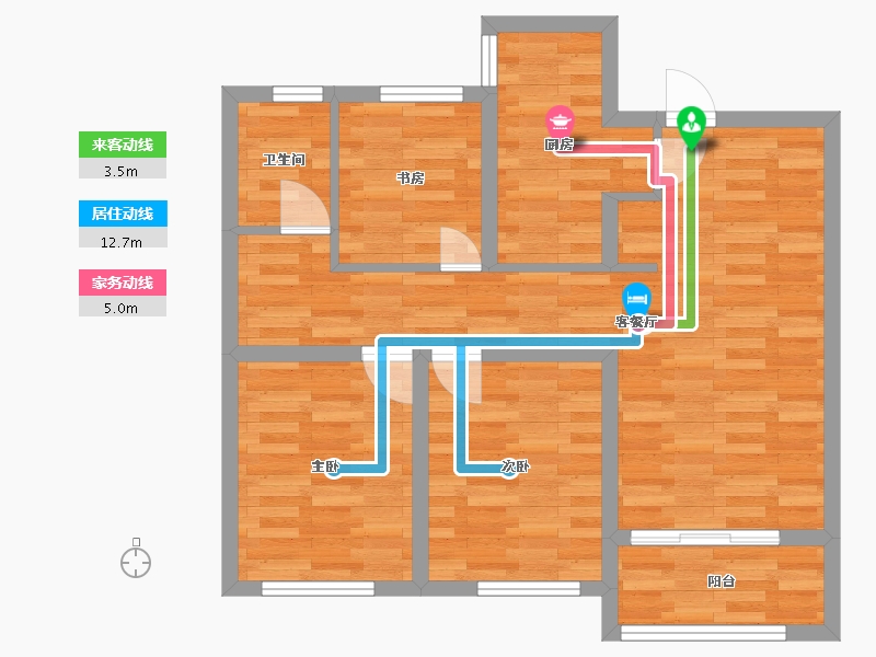 河北省-邢台市-绿城・诚园-68.05-户型库-动静线