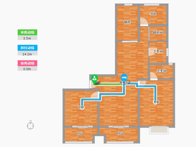 江苏省-南通市-公园印象-140.00-户型库-动静线