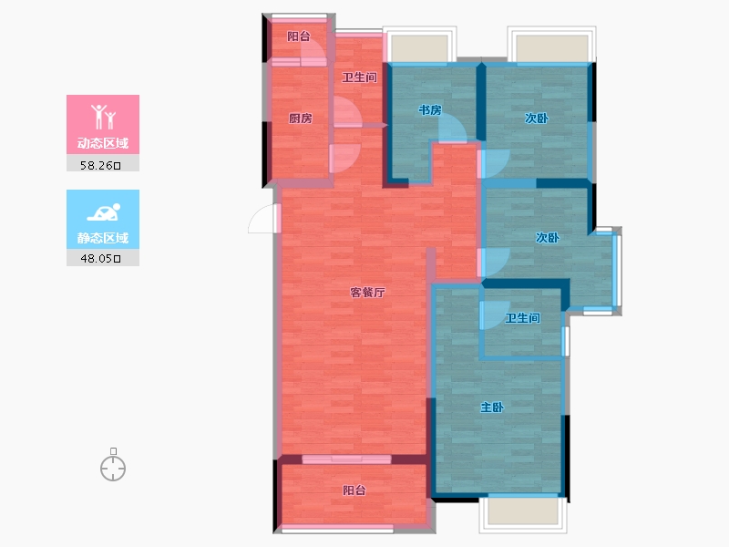 江西省-赣州市-凯旋城-93.76-户型库-动静分区