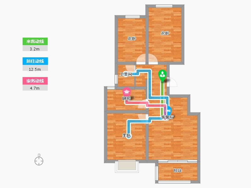 河北省-沧州市-香江名府-75.73-户型库-动静线