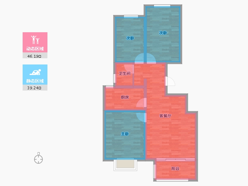 河北省-沧州市-香江名府-75.73-户型库-动静分区