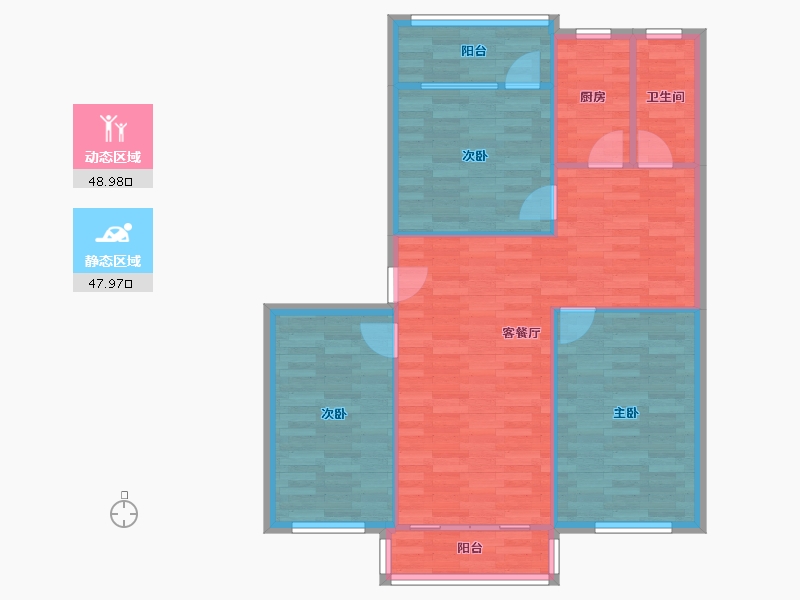 广东省-深圳市-布心二村-88.73-户型库-动静分区