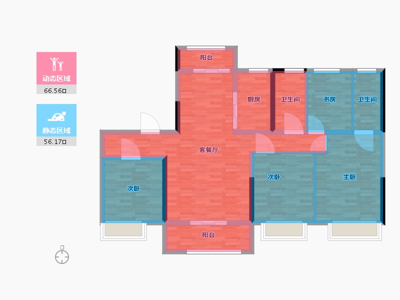 山东省-济宁市-碧桂园·翡翠华府-110.00-户型库-动静分区