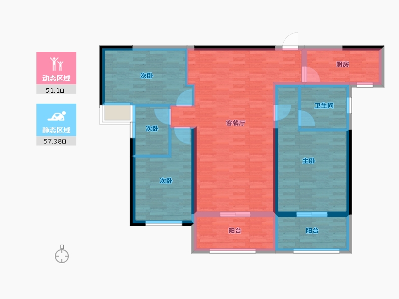 湖北省-襄阳市-汉江一品-96.76-户型库-动静分区