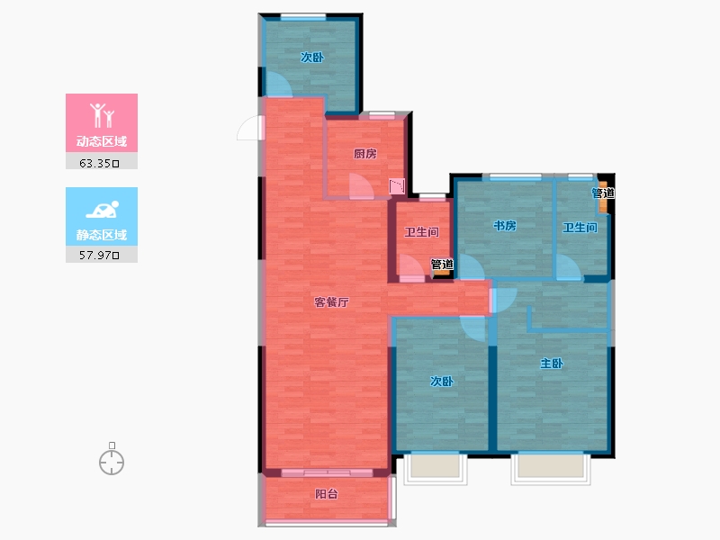 江苏省-无锡市-朗韵嘉园-109.11-户型库-动静分区