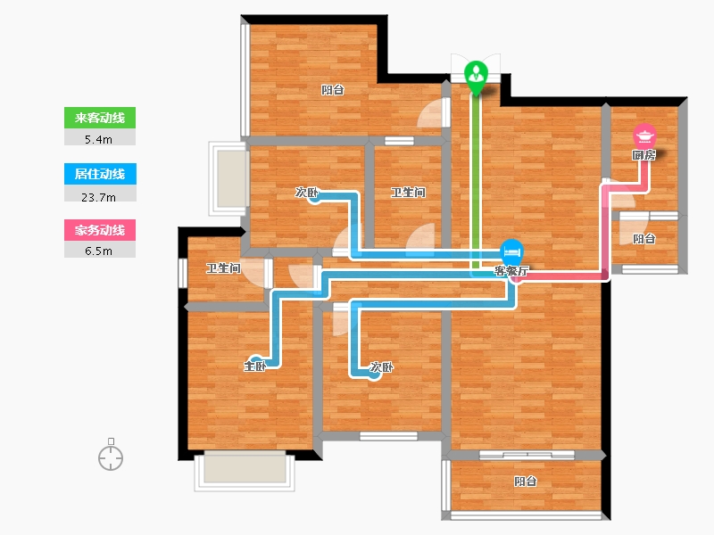 贵州省-安顺市-贵安财富一号-109.67-户型库-动静线