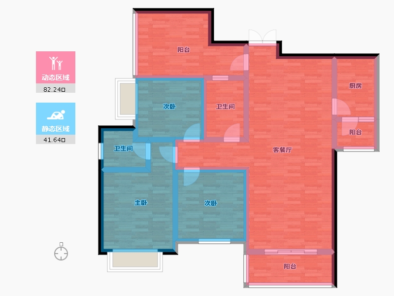 贵州省-安顺市-贵安财富一号-109.67-户型库-动静分区