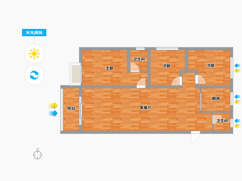 甘肃省-平凉市-春生嘉苑-91.65-户型库-采光通风