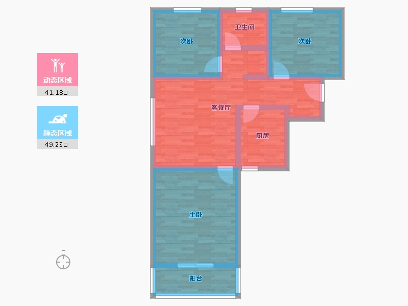 河南省-郑州市-鸿盛新城-79.51-户型库-动静分区