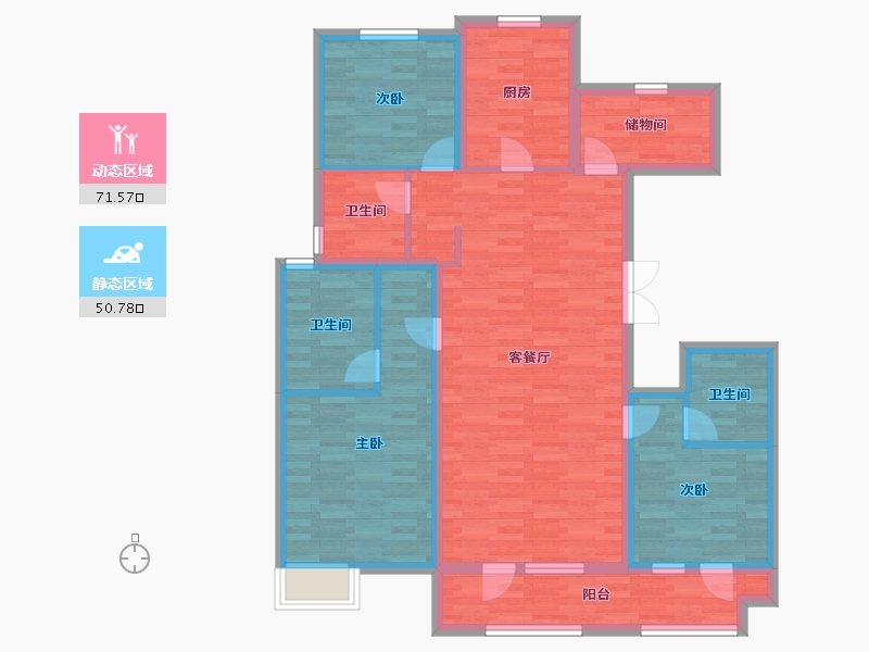 山东省-烟台市-龙湖葡醍海湾-109.00-户型库-动静分区