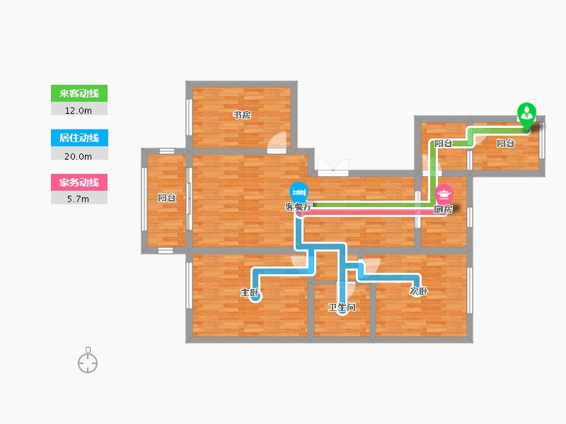 黑龙江省-哈尔滨市-玫瑰湾•智园-97.76-户型库-动静线