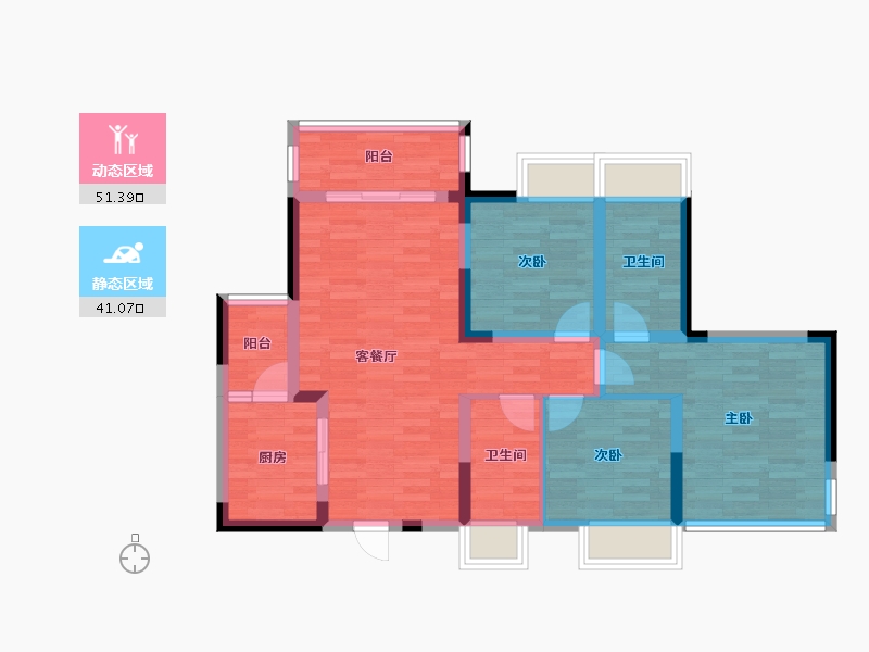 四川省-成都市-正成南郡-81.64-户型库-动静分区