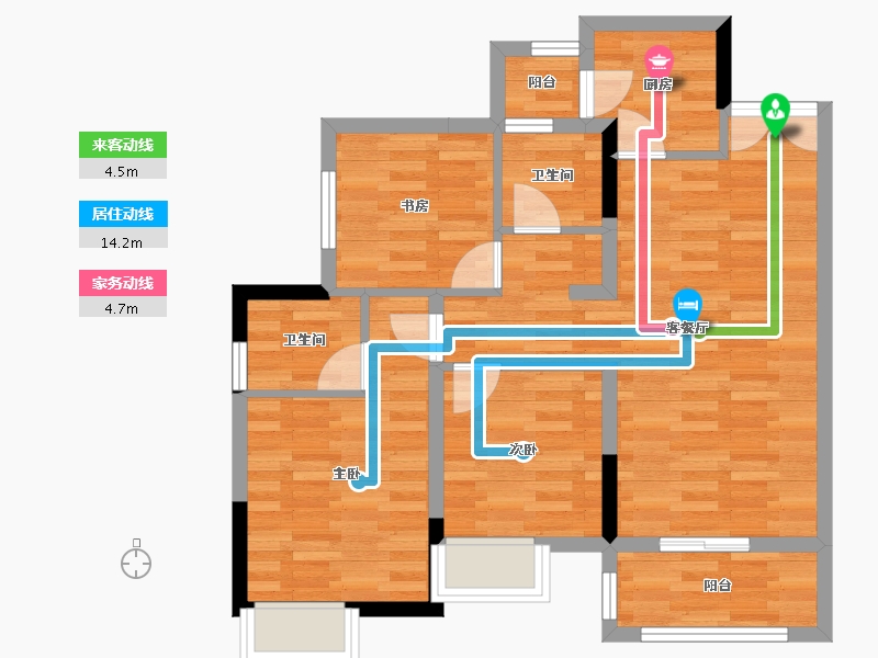 四川省-南充市-时代天骄-70.55-户型库-动静线