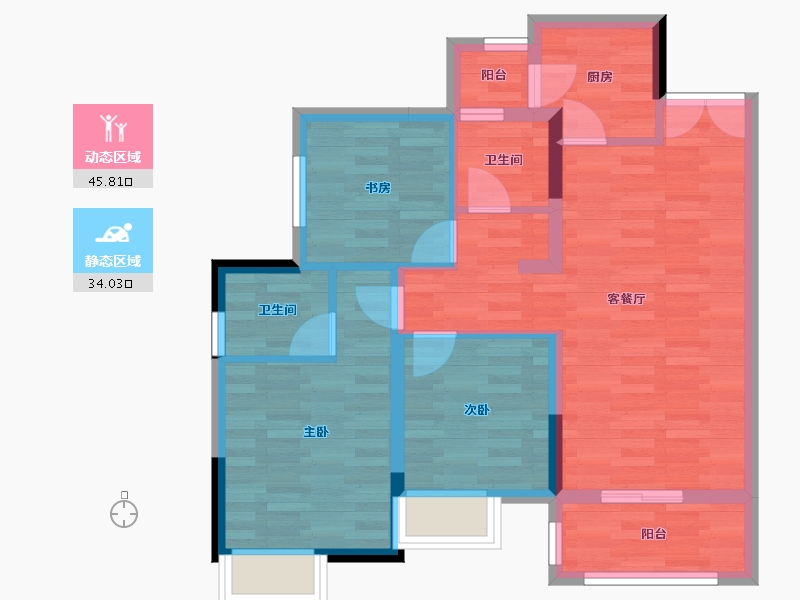 四川省-南充市-时代天骄-70.55-户型库-动静分区