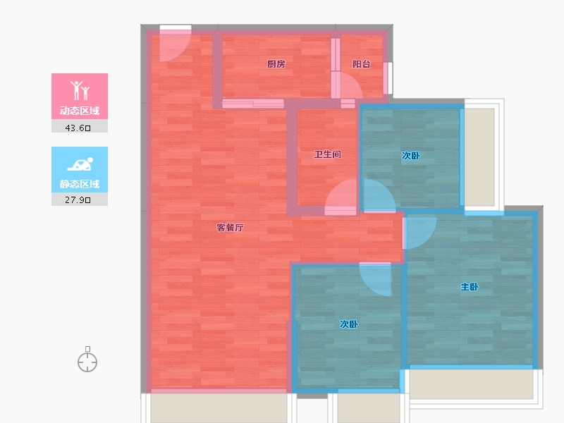 四川省-成都市-成发紫悦府-63.71-户型库-动静分区