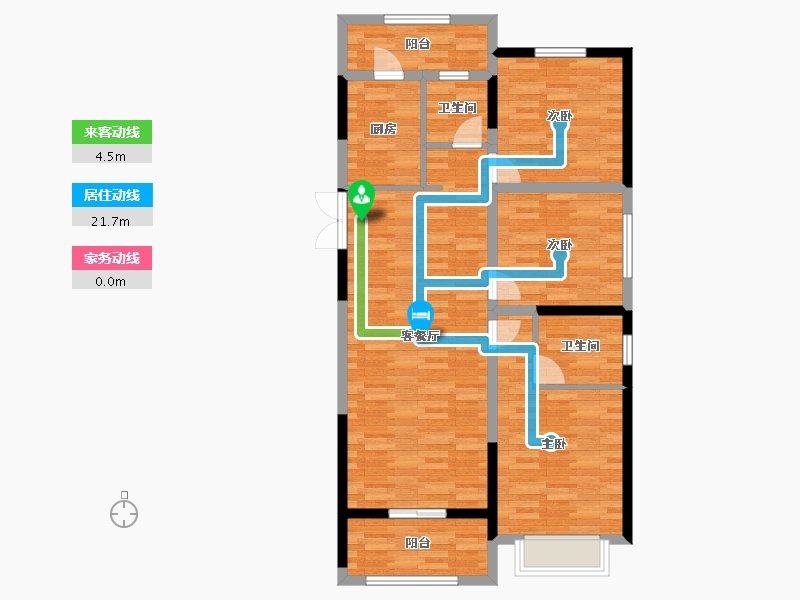 安徽省-宿州市-哈佛玫瑰园-95.36-户型库-动静线