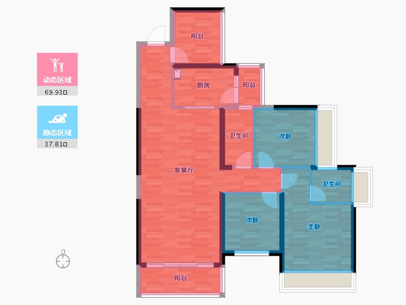 湖南省-衡阳市-九里晴川-96.18-户型库-动静分区