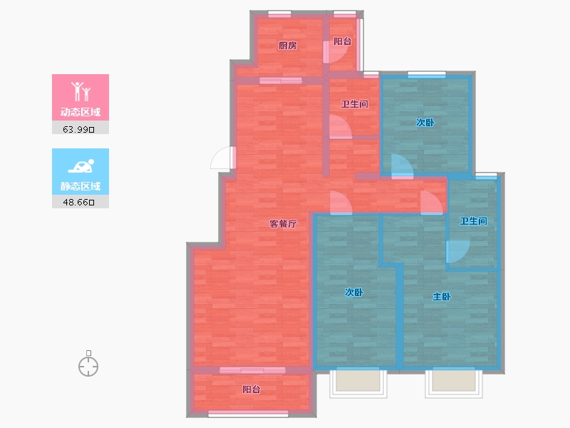 河北省-唐山市-瑞宫天屿湾-100.41-户型库-动静分区