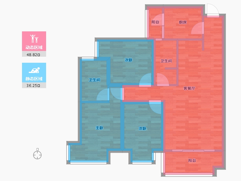 四川省-成都市-樟菊园-74.68-户型库-动静分区