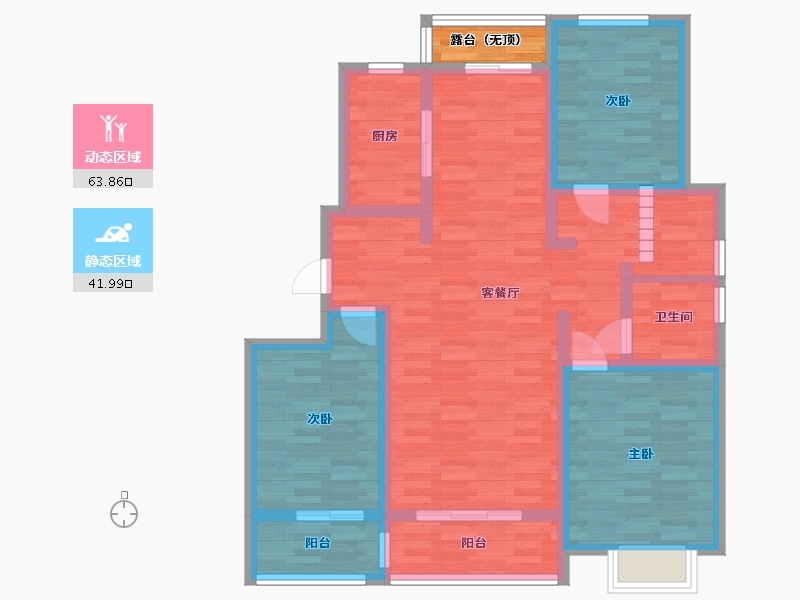 河北省-石家庄市-水木清华-96.18-户型库-动静分区