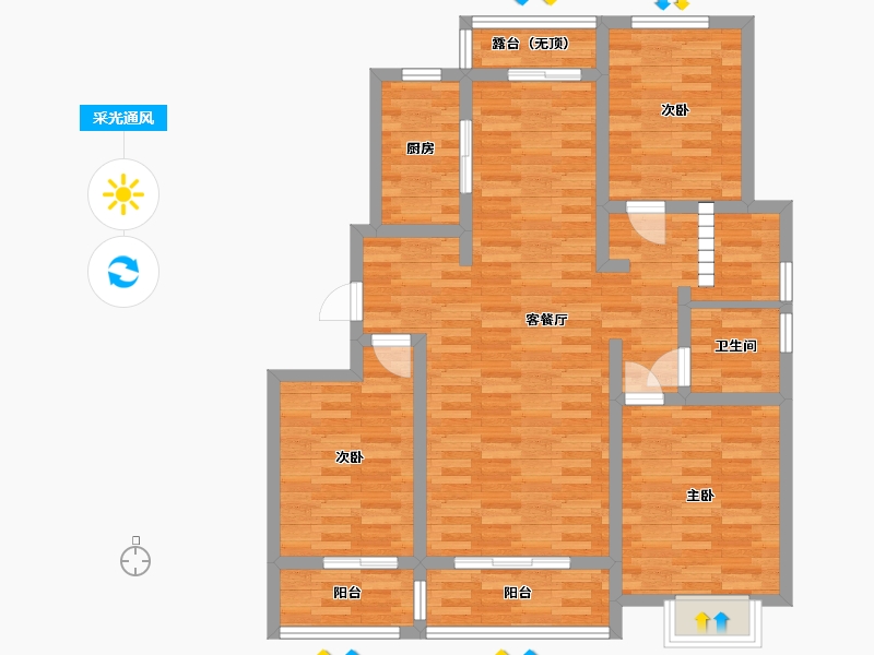 河北省-石家庄市-水木清华-96.18-户型库-采光通风