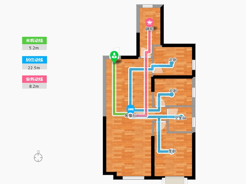 辽宁省-沈阳市-恒大中央广场-68.62-户型库-动静线