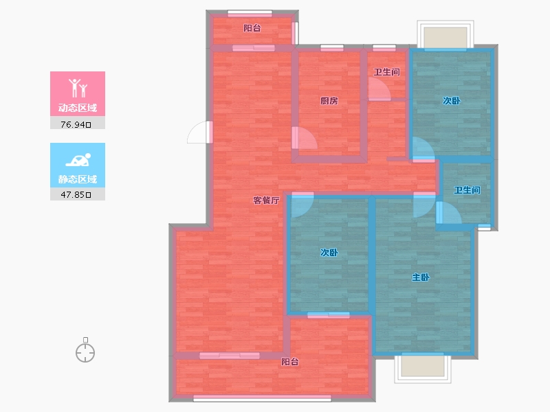 湖南省-衡阳市-泽达花园-110.18-户型库-动静分区