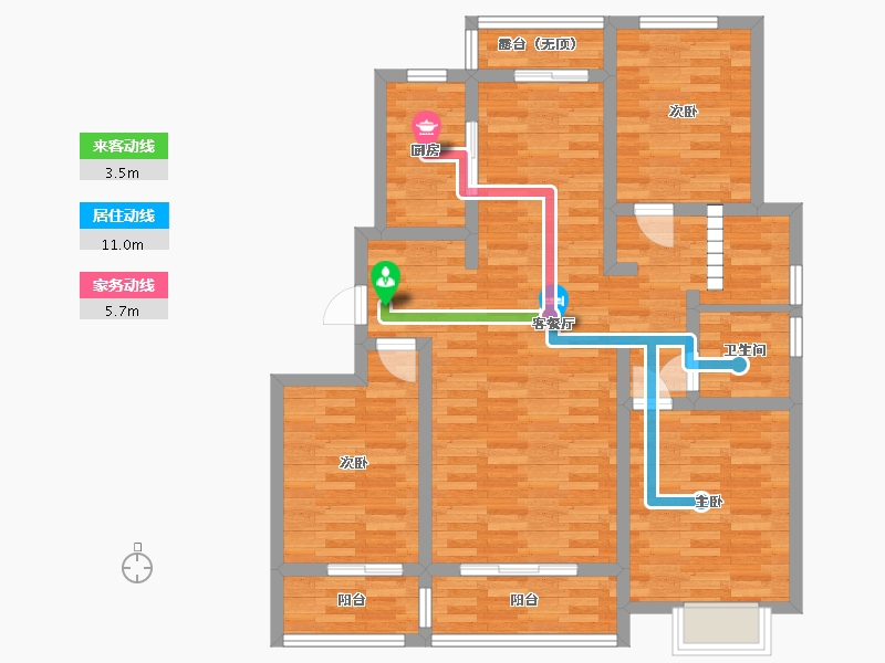 河北省-石家庄市-水木清华-96.18-户型库-动静线