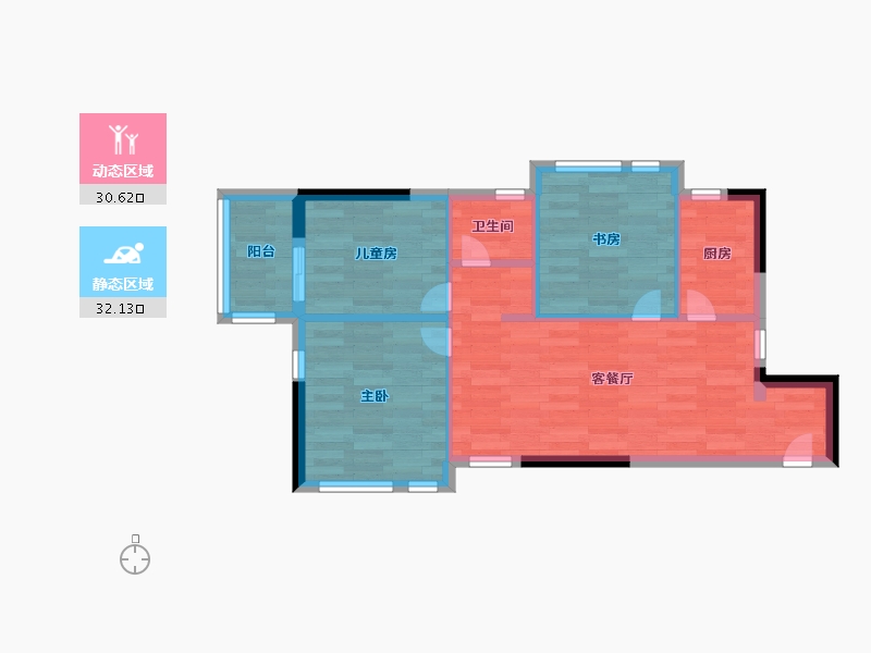 福建省-福州市-万科碧桂园翡翠里|麓园-55.99-户型库-动静分区