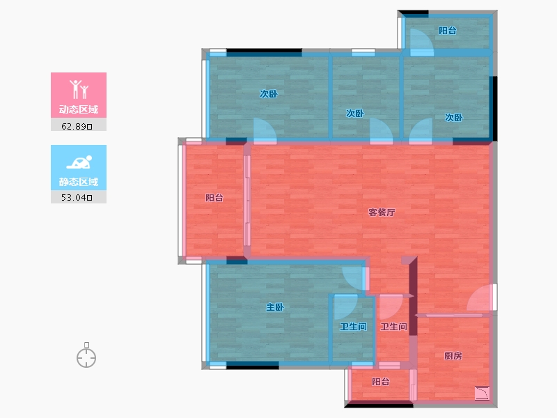 广东省-清远市-江畔华府-103.75-户型库-动静分区