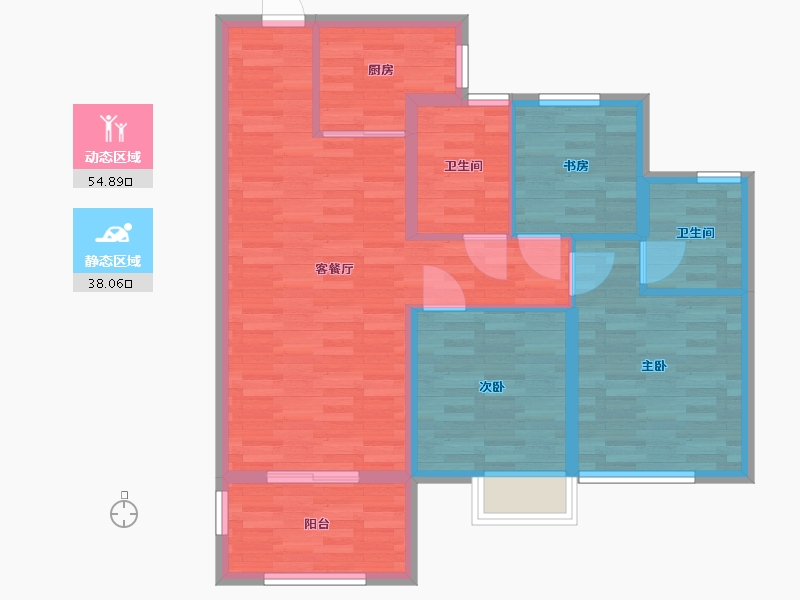 广西壮族自治区-桂林市-湘江壹号-82.68-户型库-动静分区