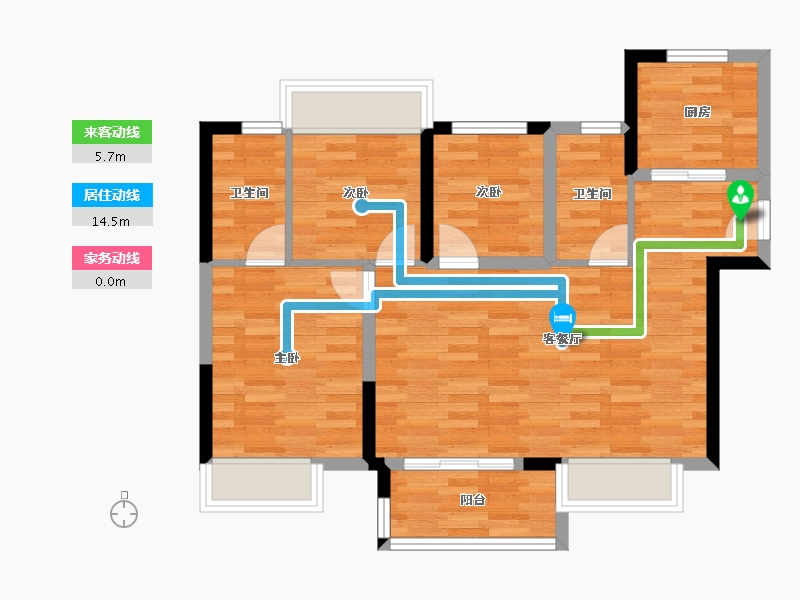 广东省-佛山市-美的·西江府-71.70-户型库-动静线