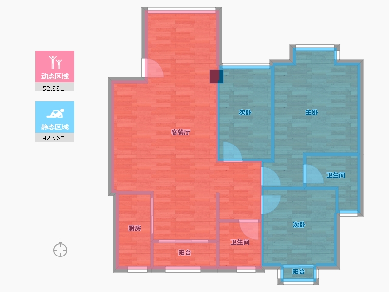 广东省-深圳市-城市假日花园-86.34-户型库-动静分区