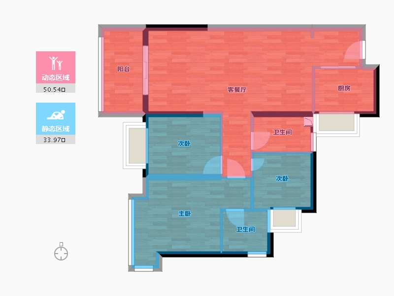 广东省-东莞市-碧桂园天钻-75.23-户型库-动静分区