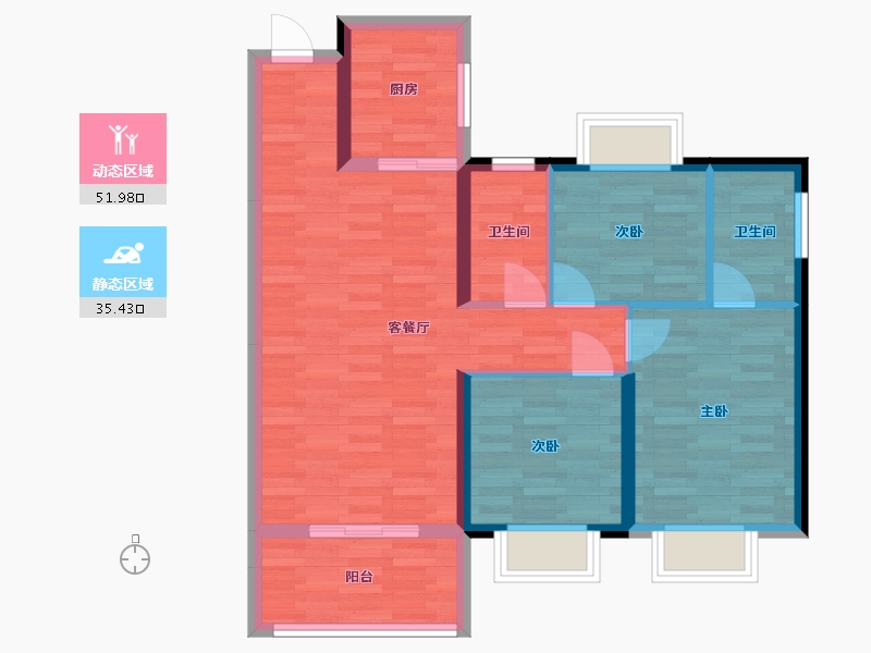 海南省-海口市-滨江世纪佳城-78.15-户型库-动静分区