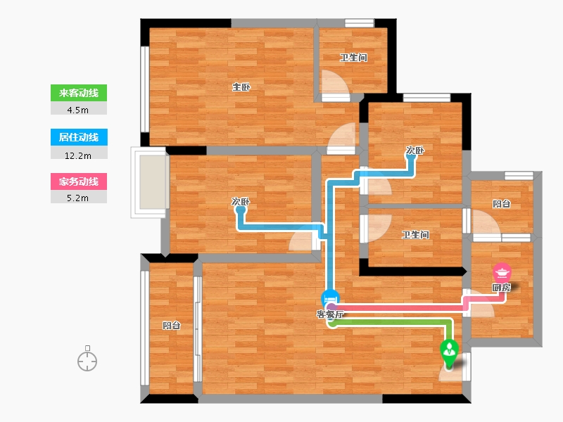 四川省-南充市-宏云江山国际-85.01-户型库-动静线