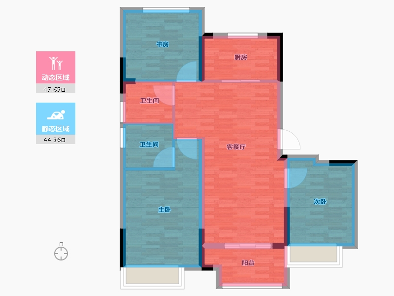 江苏省-苏州市-嘉誉风华-82.00-户型库-动静分区