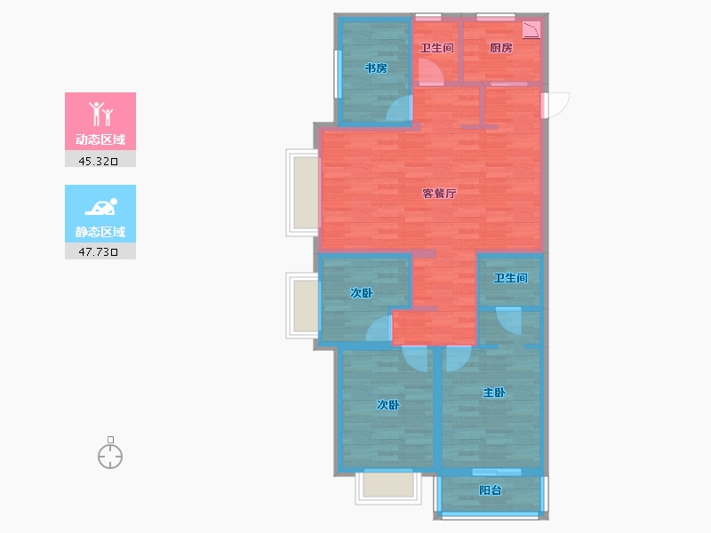 山西省-吕梁市-宝山丽湾-81.84-户型库-动静分区