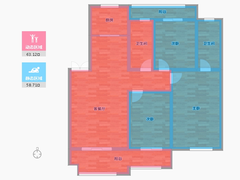 山东省-济宁市-邹城翡翠名郡-106.99-户型库-动静分区