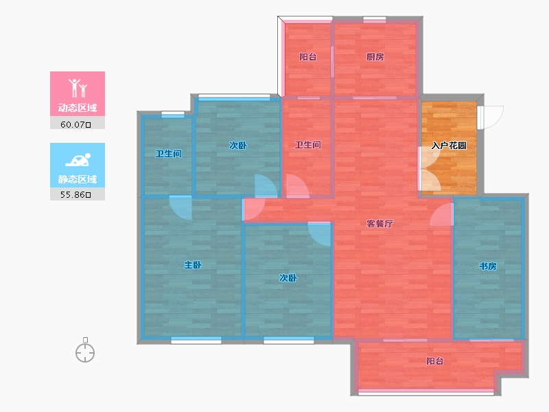 四川省-成都市-阳光城檀府-111.87-户型库-动静分区