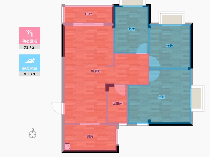 广东省-珠海市-中珠新村三期-82.33-户型库-动静分区