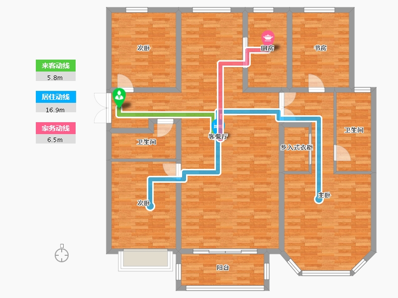 河北省-邯郸市-赵都新城-140.14-户型库-动静线