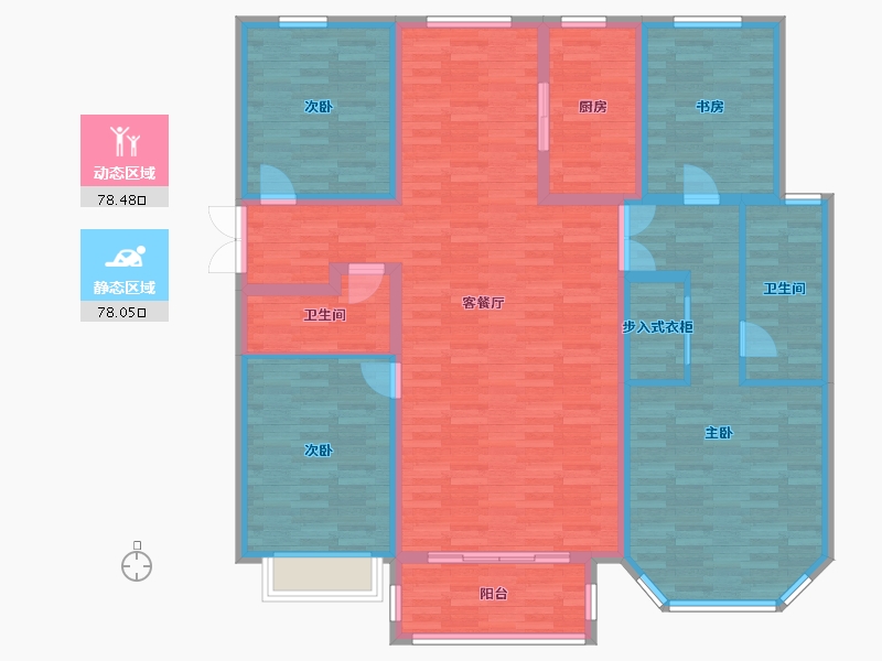 河北省-邯郸市-赵都新城-140.14-户型库-动静分区